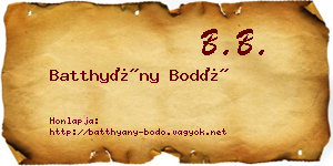 Batthyány Bodó névjegykártya